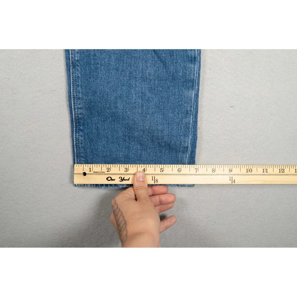 PAIGE High Rise Straight Leg Blue Denim Jeans Size 28 Medium Wash